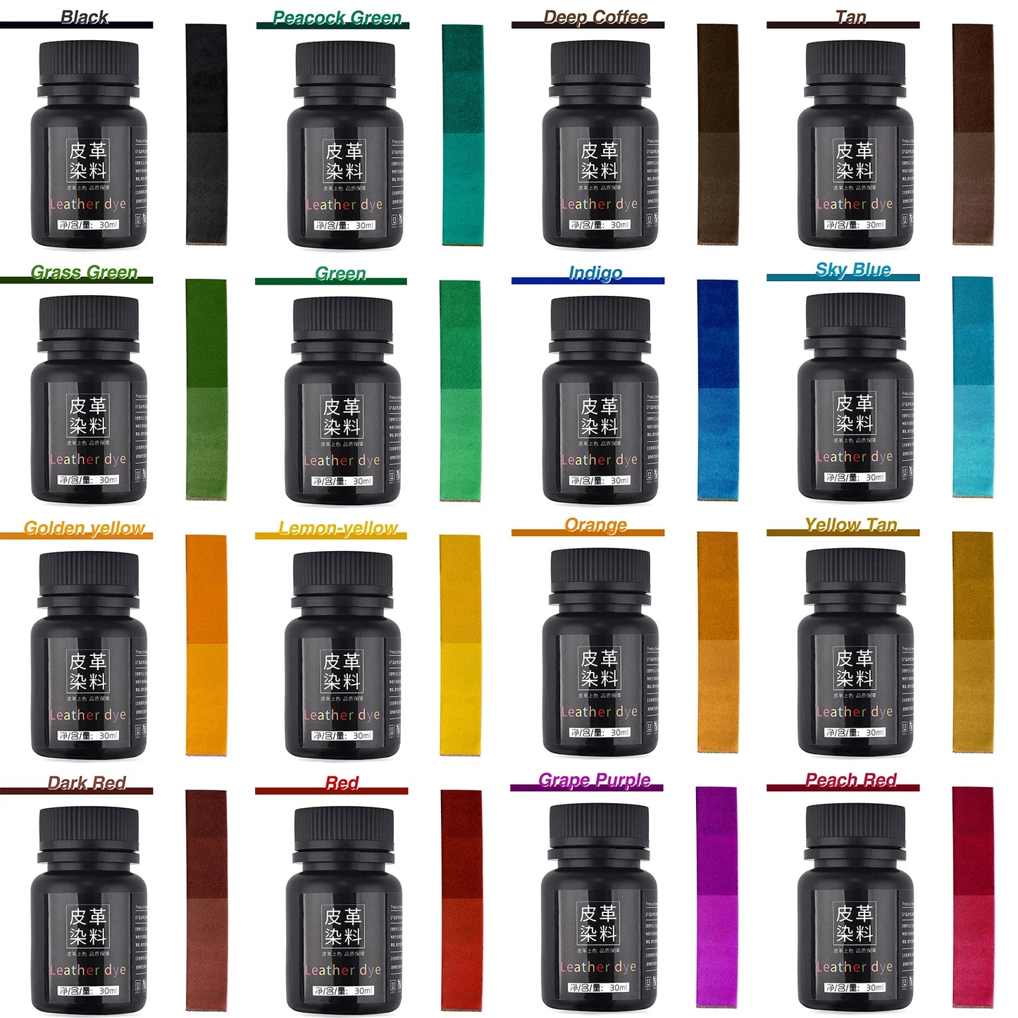 30ml Leather Dye Complete Set Of Diy Handmade Leather Cow Leather Dye Vegetable Tanned Leather Dye Alcohol Dye Water