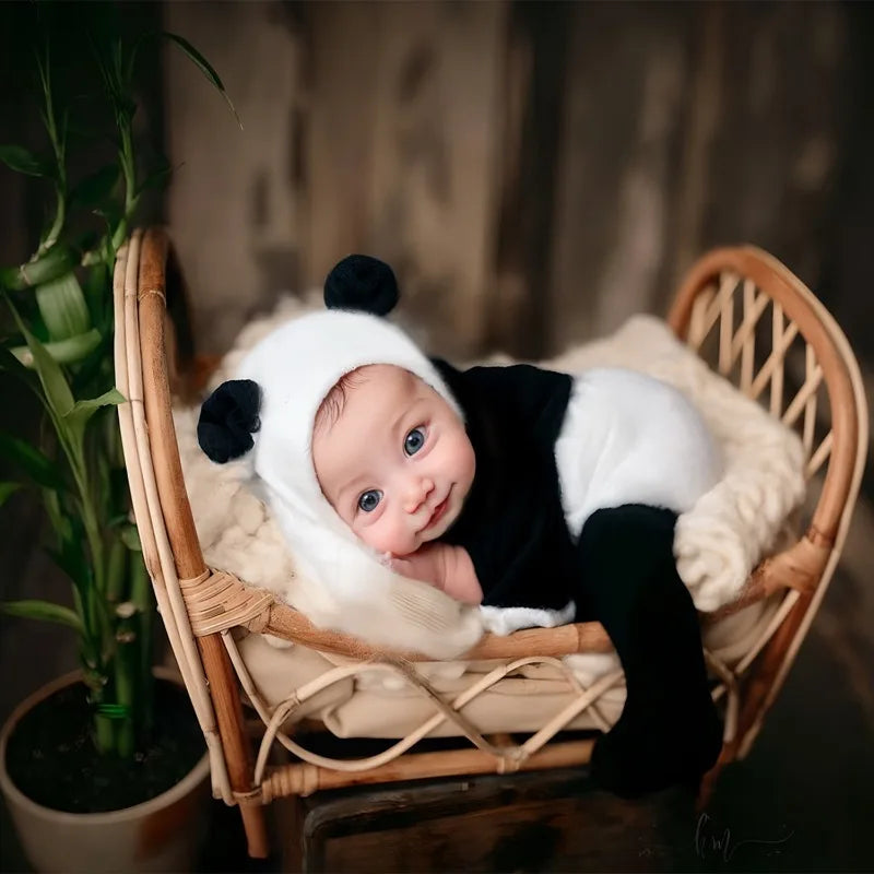 Baby Outfit  Newborn Photography Romper Panda Bear Baby  Sets Photography Clothing