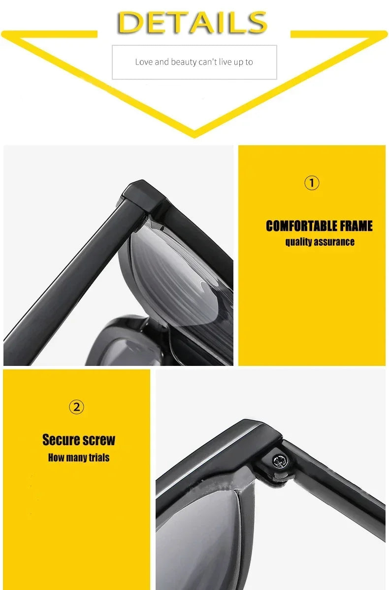 Trendy UV400 Sunglasses for Men Fashion Retro Square Polarized Sun Glasses Eyewear Male Women Vintage Myopia Eyewear0-1.0-4.0
