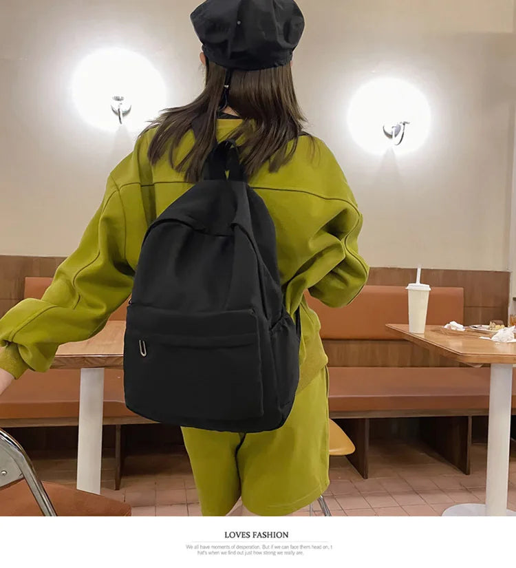 Fashion Canvas Backpack for Women Anti-theft School Shoulder Bag for Teenage Girls New Style Female School Backpack