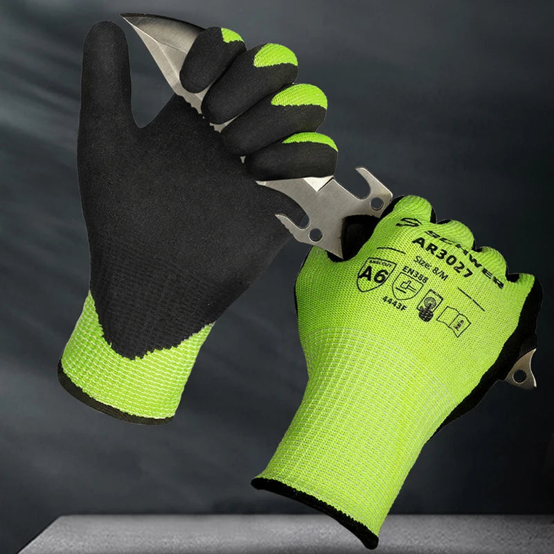 Steel-Wired A6 Gloves Provides anti-cut and anti-stab feature; Non-Slip and Resistant to Wear