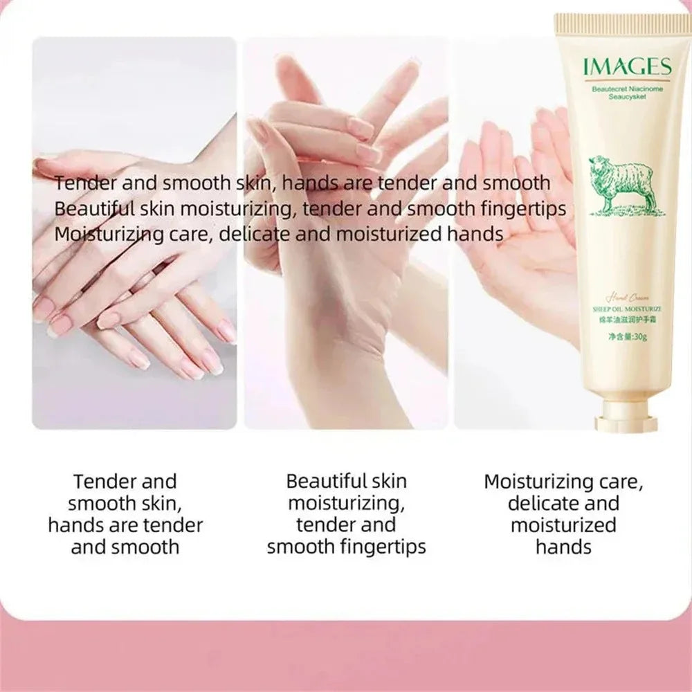 Collagen Smooth Wrinkles Hand Cream Skin Soften Silky Smooth Gloss Nourish Cracked Repair Moisturizing Product Korean Skin Care