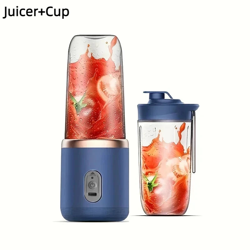 USB Rechargeable Portable Blender Dual Cup  Maker Electric Juicer Mixer 6 Blades Travel Kitchen Home Breakfast Fresh Fruit Juice