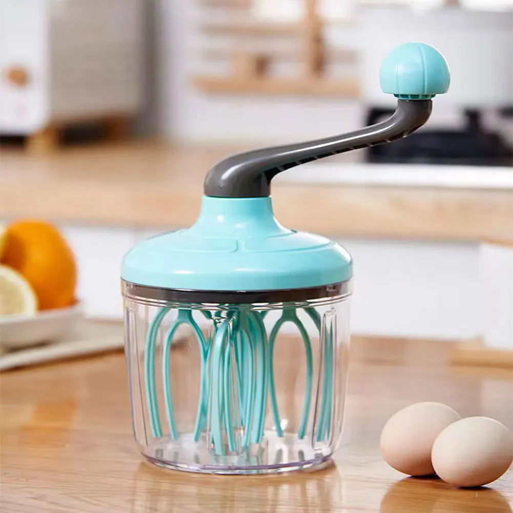 Manual Egg Beater Hand Cranked Cream Mixer Multi-Function Egg Whisk Blender Kitchen Baking Tool for Blending Whisking Beating