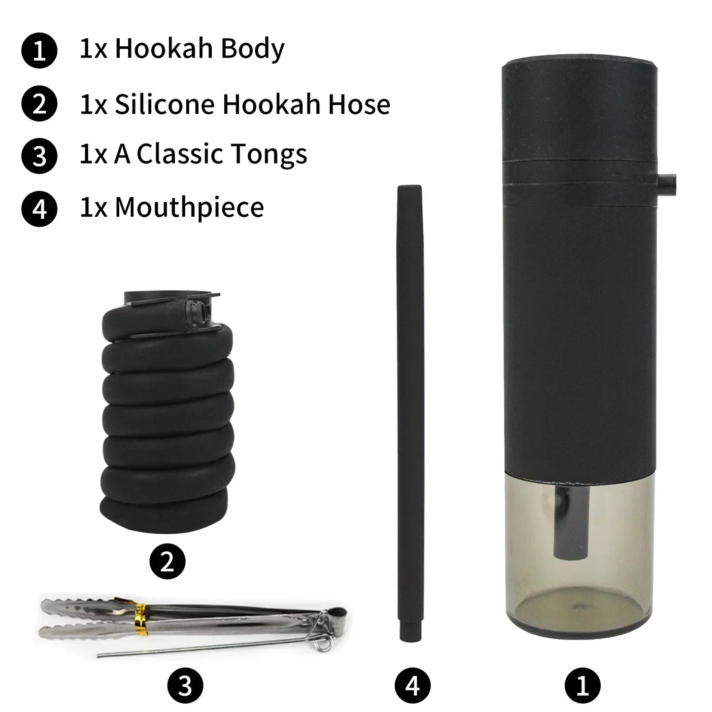 Acrylic&Silicone Hookah Bottle Portable Shisha for Home Car Picnic Beach Travel Chicha Narguile Smoking Accessories