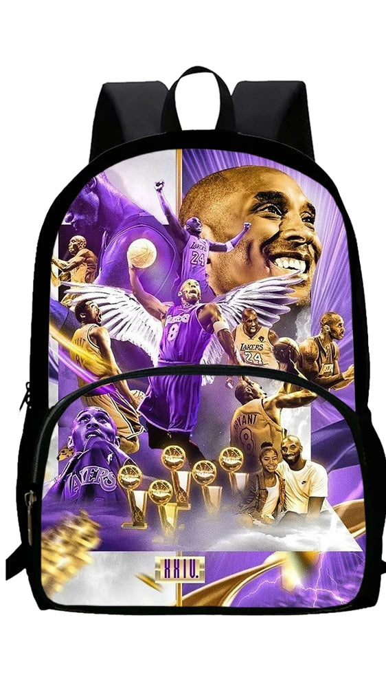 Basketball K-Kobe B-Bryant Child School Backpack 1/3PCS  with Lunch Bags ,Pencil Bags  School Bags for Boys Girls Best Gift