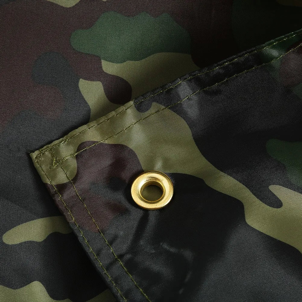 Camouflage Outdoor Tent Tarp Nylon Fabric Portable Lightweight Rainproof Mat RainTent Tarp Shelter for Camping