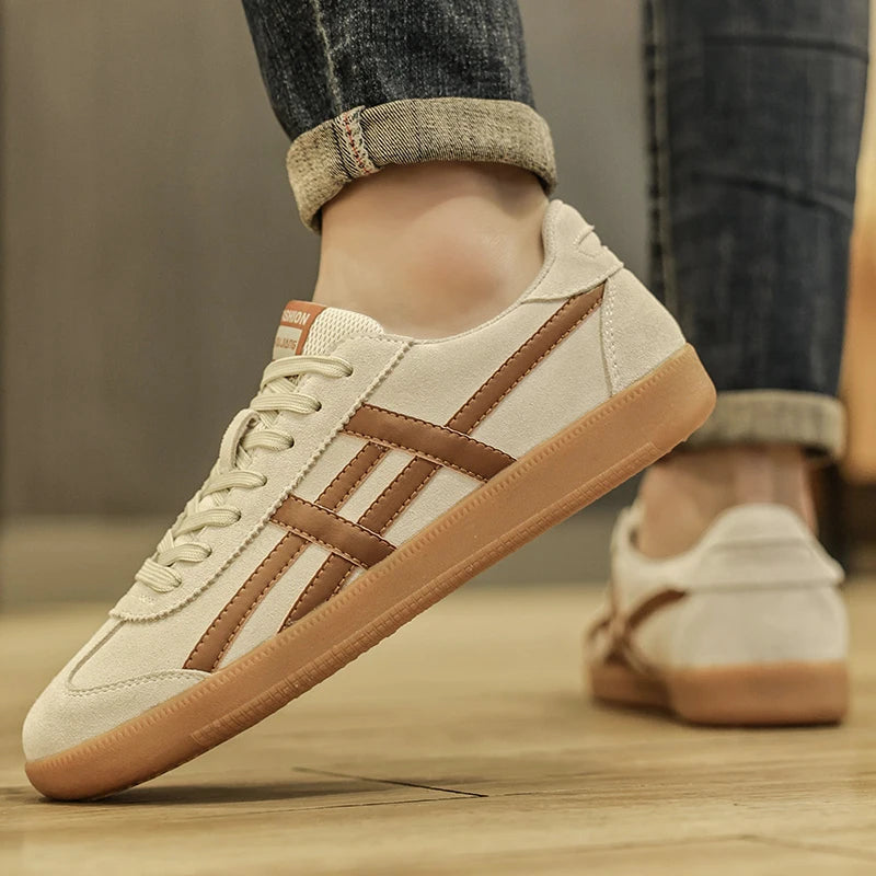 Genuine Leather Men Shoes Flat Casual Fashion Retro Training Shoes Outdoor Comfortable Athletics Sport Shoes Male Sneakers