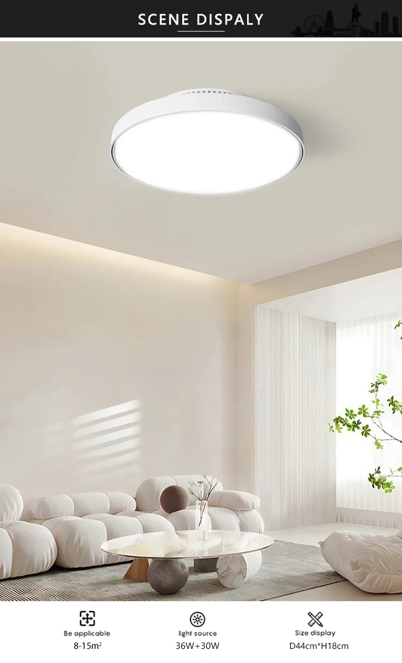Modern Silent Living Room Bedroom Kitchen Office Ceiling Light  Ceiling Fan Light Flush Mount Bladeless Fan Lamp Remote Control