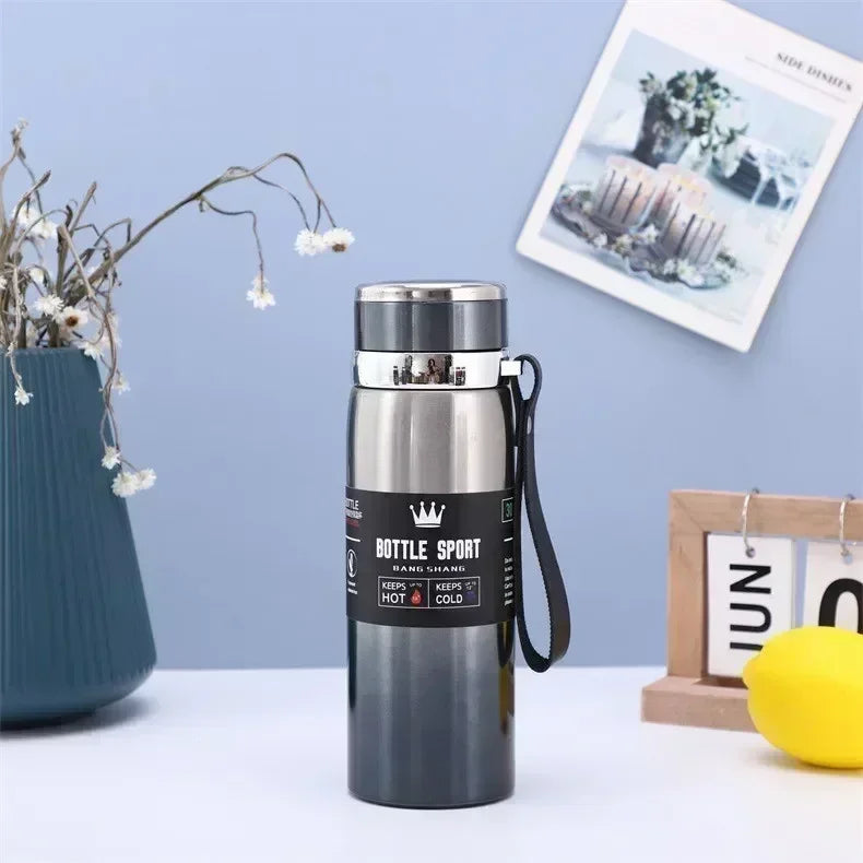 Vacuum Insulated Thermos Water Bottle with Wide Mouth Cup, BPA-Free Stainless Steel Water Bottles Flask for Cold & Hot Drink