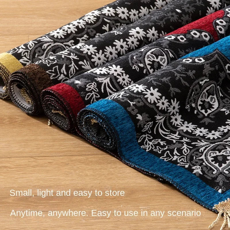 Muslim Prayer Rug Worship Kneel Printed Floor Mat Protable Travel Prayer Rugs Ramadan Gift Soft Islamic Prayer Rug Women Men