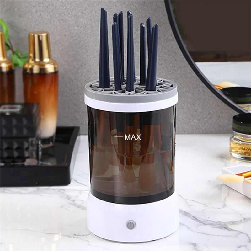 AA20-Makeup Brush Cleaner Electric Makeup Brush Cleaner Machine+Makeup Brush Cleaner Mat For All Size Makeup Brush Tools Durable