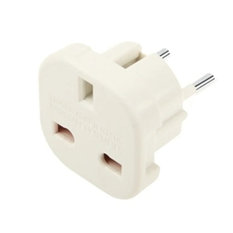 UK To EU 3PIN Plug Europe Travel Converter Adapter Plug 2pin Wall Plug Socket Connector Adaptor for International Travelling