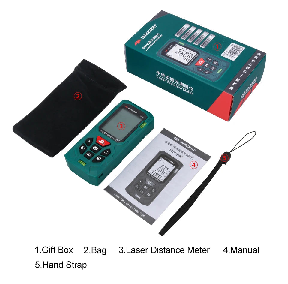 Laser Distance Meter Digital Rangefinder Roulette Trena Measuring Tape Construction Tool Laser Tape Measure Range Finder