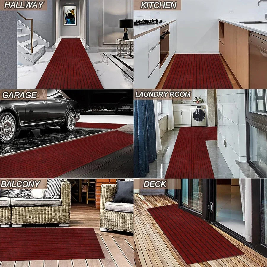 Striped Carpet Classic Door Carpet Kitchen Floor Mat, Closely Attached To The Ground, Anti Slip and Anti Fouling,strong Adhesion
