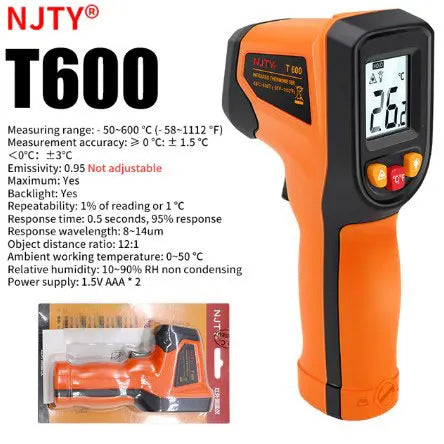 NJTY T400 T400A T600 T600A Digital Infrared Thermometer Laser Thermometer Non Contact Laser Thermometer Industrial Tool