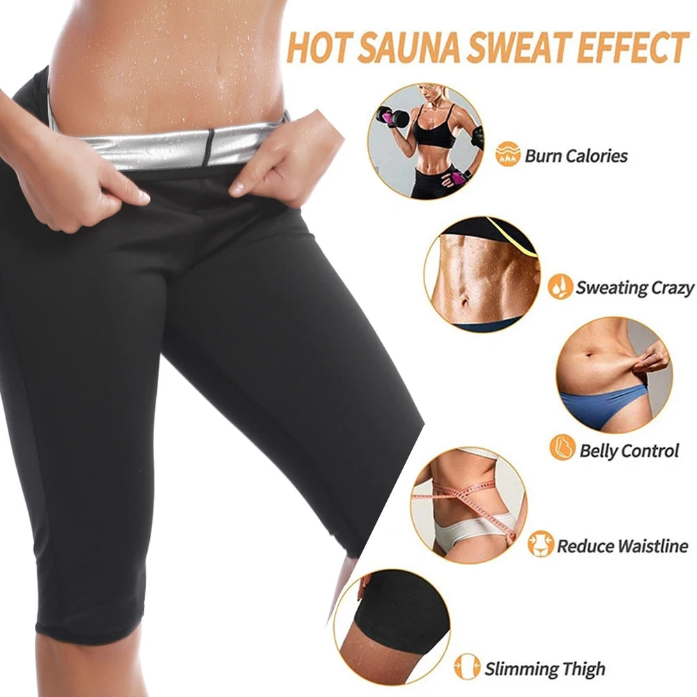 Sauna Sweat Pants for Women High Waist Slimming Shorts Compression Thermo Workout Fitness Thighs Body Shaper