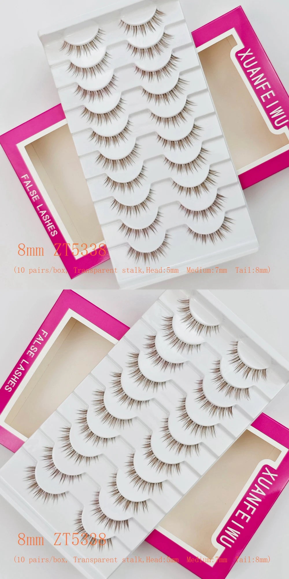 Xuanfeiwu Natural Short Style No-Makeup Look Sparse Full-Strip Ultra-Natural Realistic One-Piece Natural-Looking False Eyelashes DIY Self-Application Beginner Light Makeup Eyelashes
