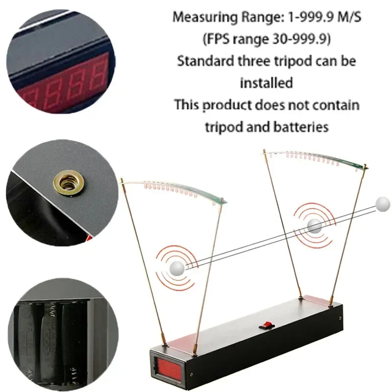 2025 New 30-9999 FPS Speed Meter for Shooting Chronograph Speed Meter Velocimetry Slingshot Bullet Speed Measuring Tools