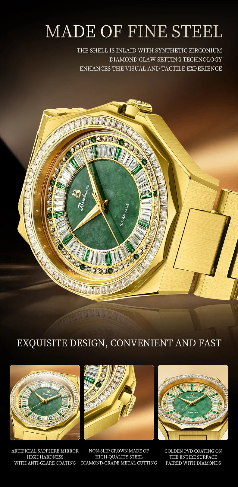 Men Automatic Mechanical Watch 5ATM Waterproof Wristwatch BRUBOSES Stainless Steel Sapphire Crystal Clock Relogio Masculino 2025