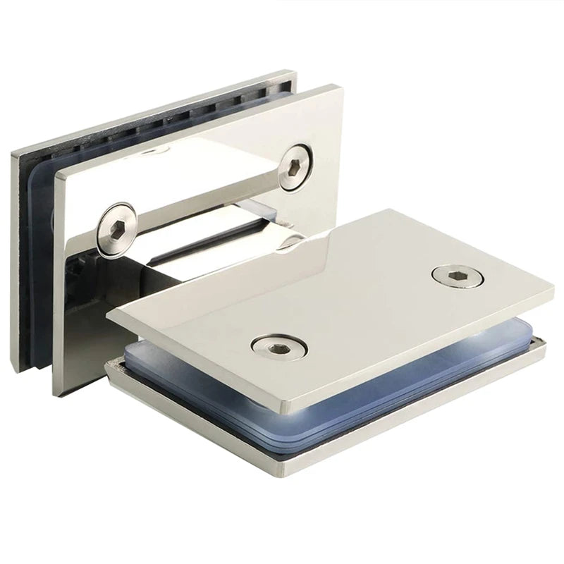 Heavy Duty 180 Degree Glass Door Cabinet Showcase Cabinet Clip Glass Shower Door Hinge Replacement Parts Stainless Steel Polishe