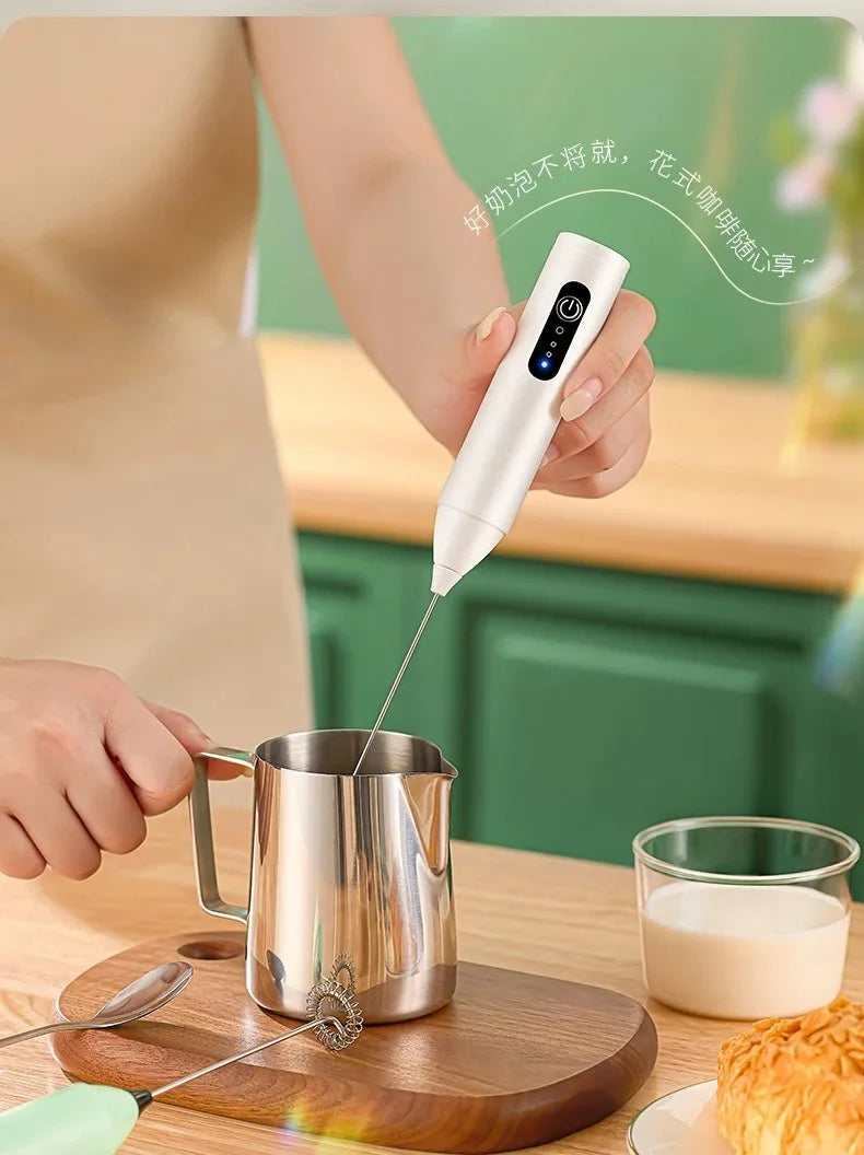 Wireless Milk Frothers Electric Handheld Blender Electrical Mini Coffee Maker Whisk Mixer With USB For Coffee Cappuccino Cream