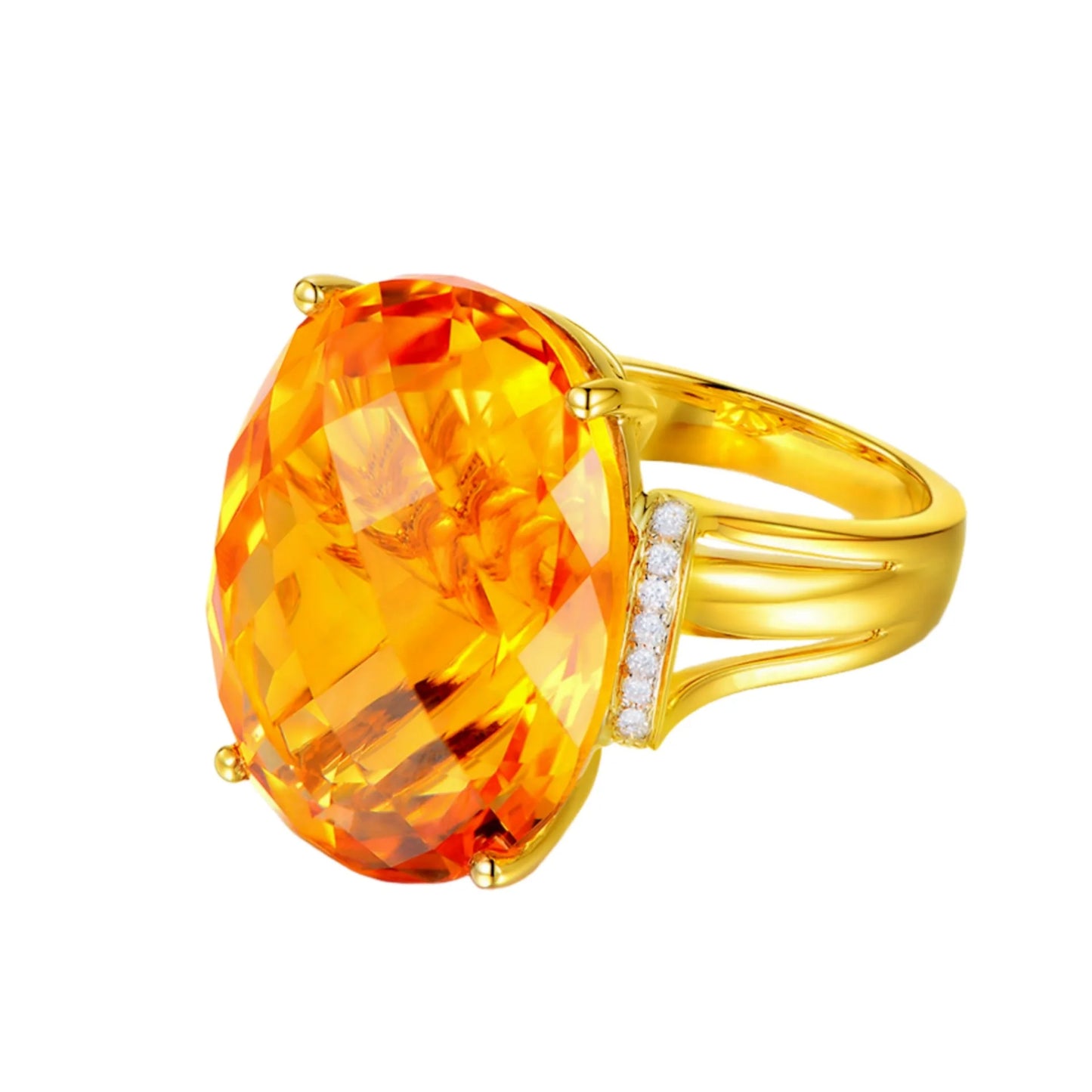 sterling silver 925 Citrine Ring with Yellow Crystal: Elegant Handmade Jewelry Gift for Women, Birthdays & Anniversaries