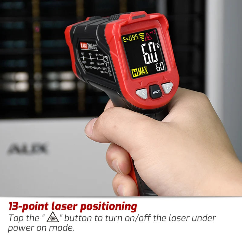 TASI TA601 Digital Infrared Thermometer Laser Temperature Meter Non-contact Pyrometer Imager Hygrometer IR Termometro -50-880℃