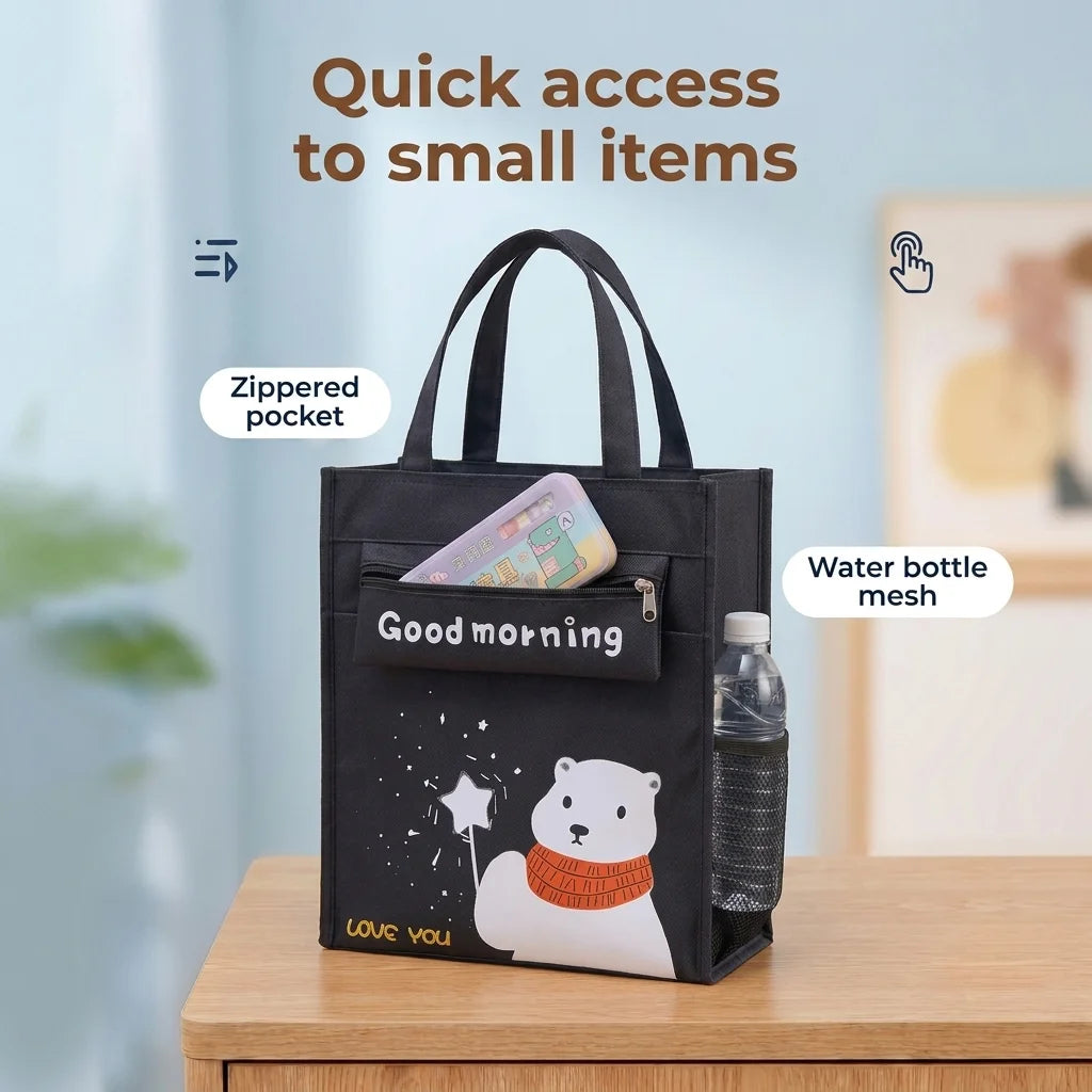 School Tote Bag Large Capacity A4 Book Handbag Oxford Waterproof Student Tutoring Bag Document Storage Bag For Boys Girls