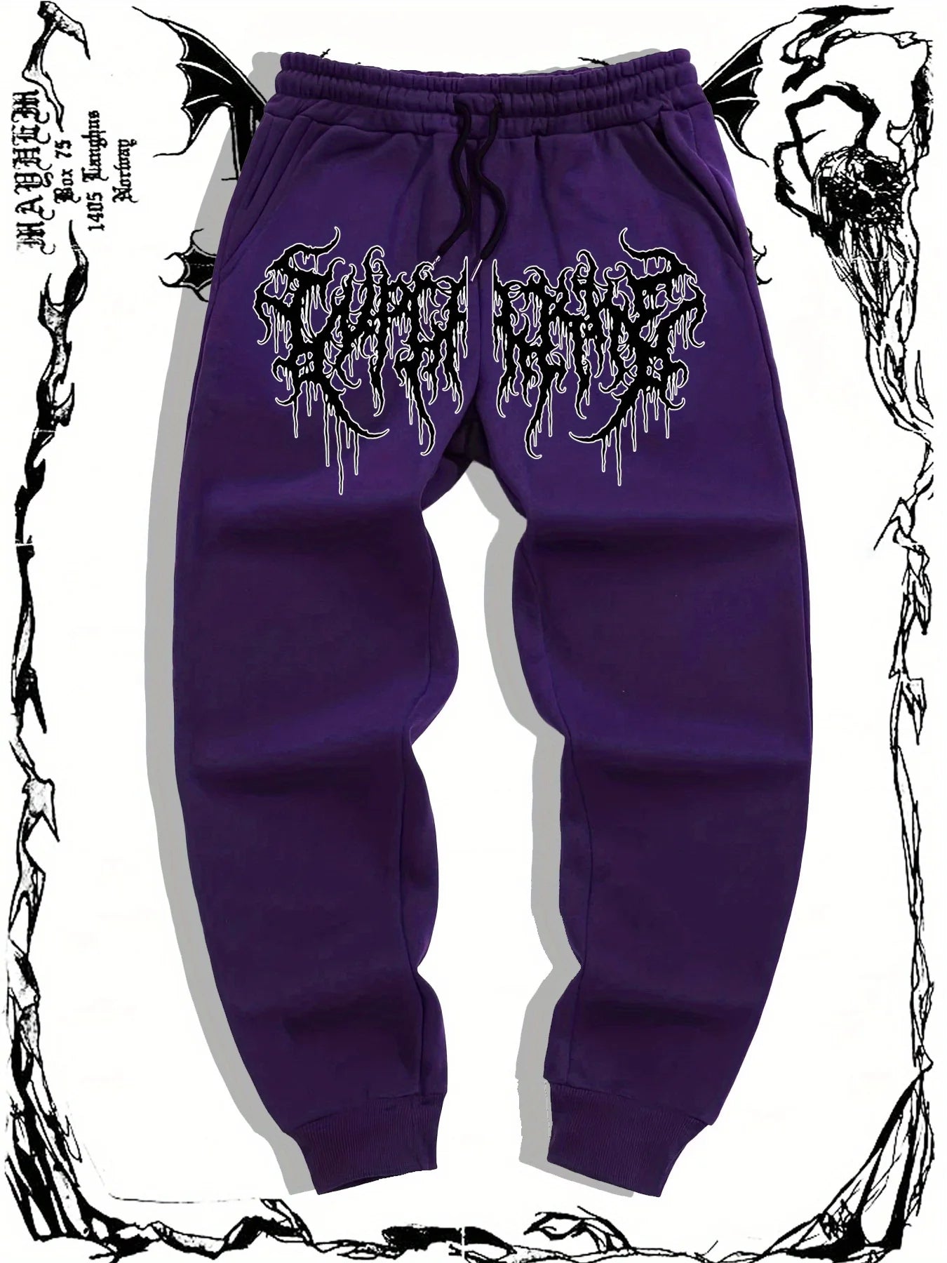 Men's Casual Jogging Pants with Interesting Graphic Prints - Elastic Belts, Street Wear Style, Urban Fashion, Soft Materials