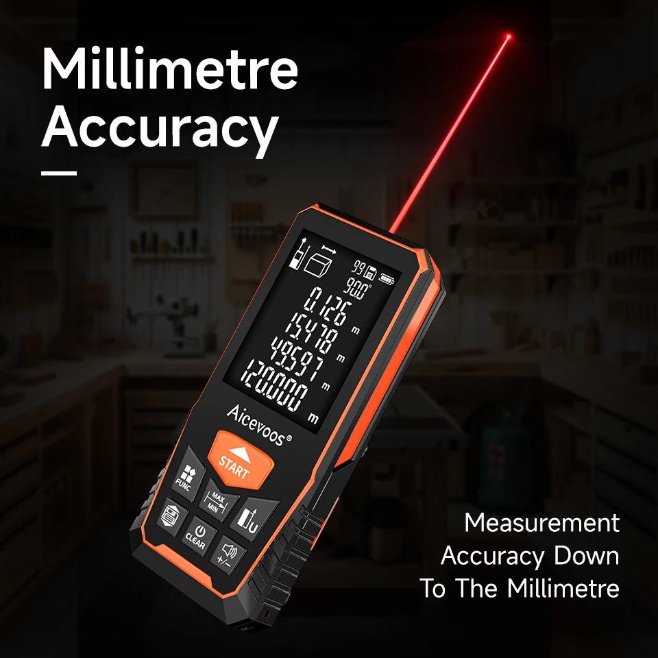 Aicevoos Digital Laser Rangefinder 50M 70M 100M 120M Laser Distance Meter Trena Laser Tape Measure Roulette Range Finder