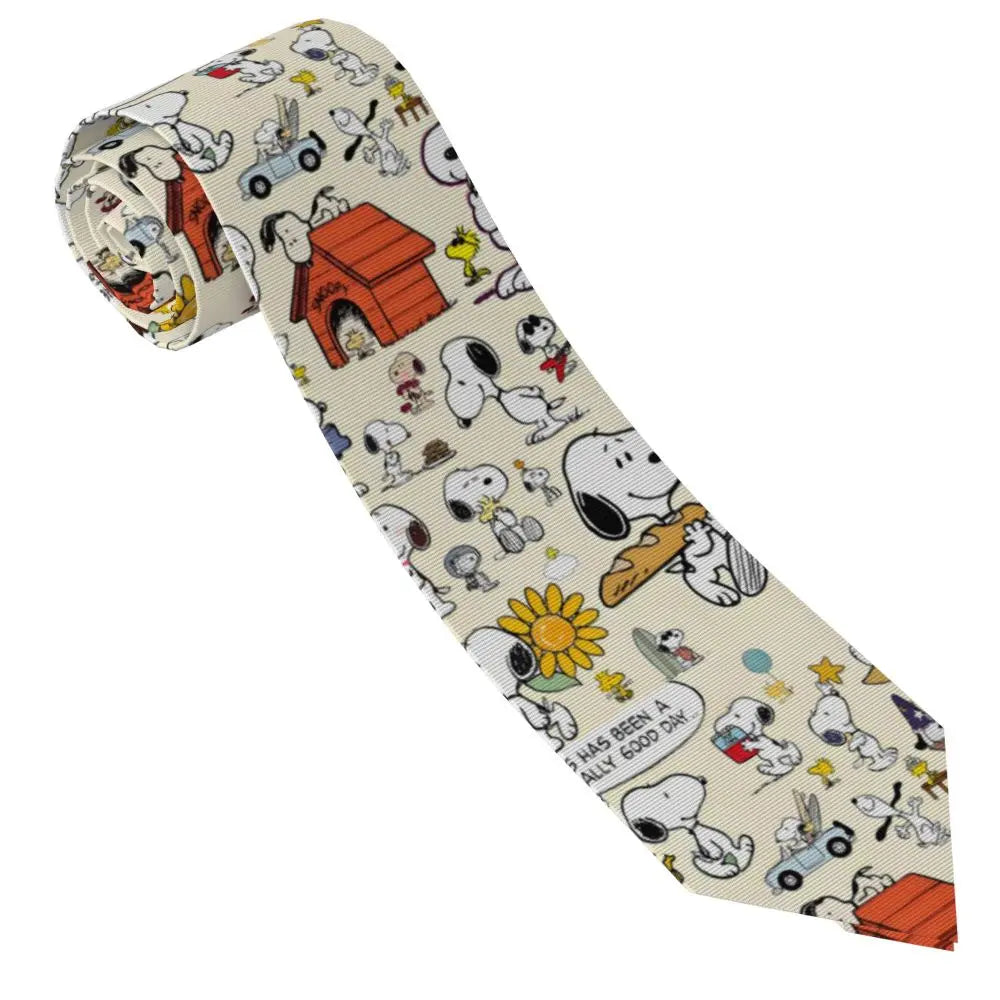 Personalized Fashion S-Snoopys Neckties Men Silk Cartoon Office Neck Tie