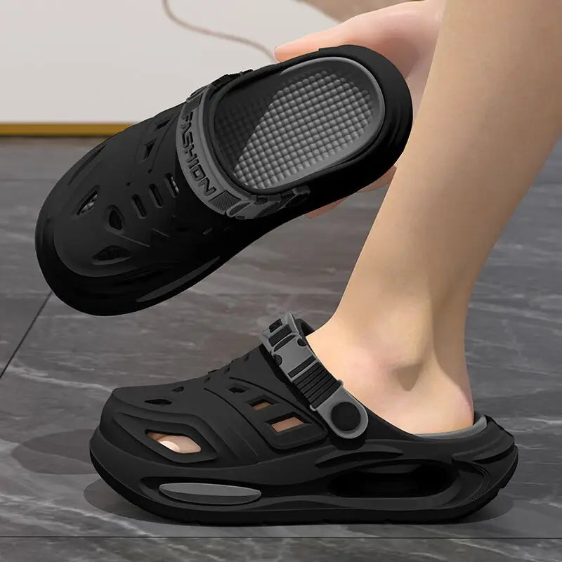 Arch support, anti slip, soft sole, wear-resistant cool slippers for wearing, thick sole breathable odor proof summer hole shoes