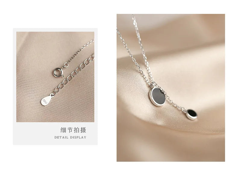 Popular 925 Sterling Silver Fashion Round Necklace For Women Fine Jewelry Wedding Party Birthday Gift