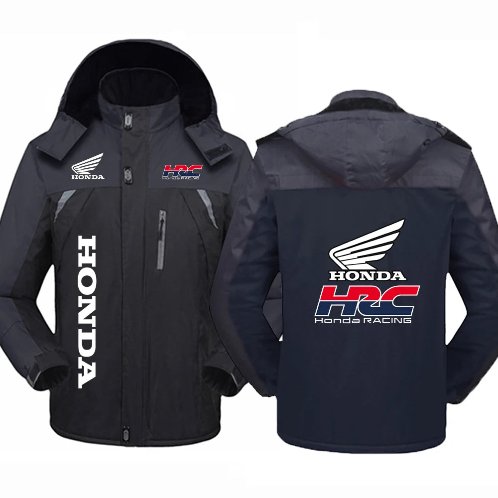 2025 Trendy Versatile Coat Autumn And Winter Thicken Windproof Hoodies Man's Honda racing Print Slim Sweatshirts Jacket