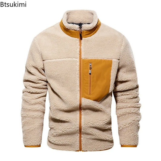 Winter Imitation Lamb Wool Jackets Men's Outdoor Sweater Cashmere Jacket Windproof Coldproof Warm and Comfortable Coats for Men