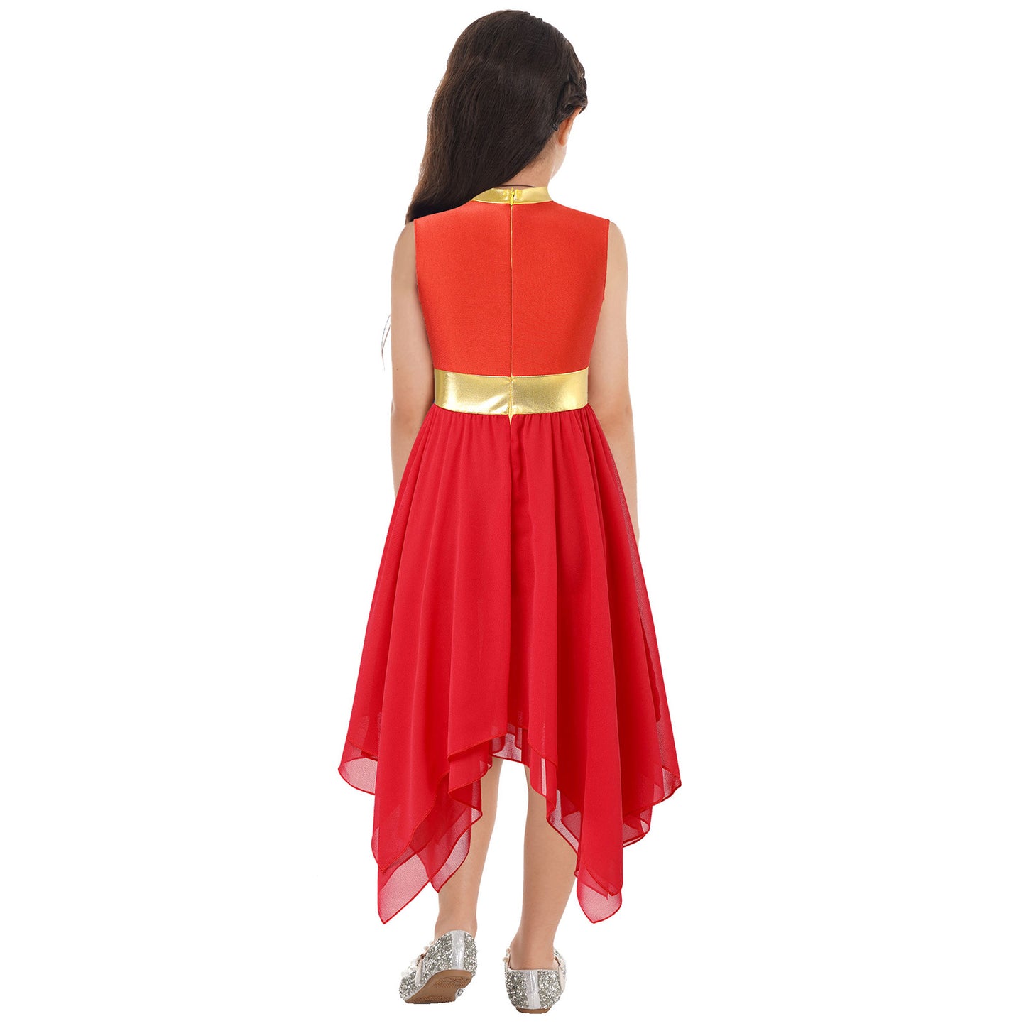 Kids Girl's Dress Praise Lyrical Dance Costume Children's Worship Dresses for Liturgical Celebration of Spirit Stage Dancewear