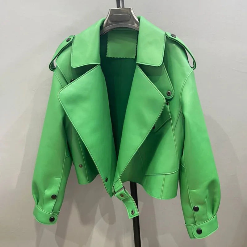 2025 26 Colours Women's Genuine Leather Jacket New Fashion Real Leather Coat Lady Autumn Winter Sheepskin Leather S7547