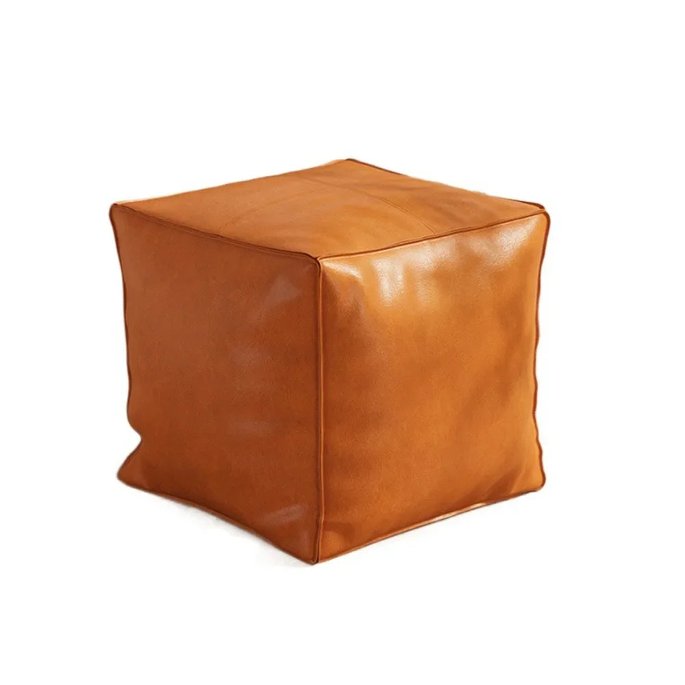 Foot Rest Non-Slip Storage Stool Waterproof Large Capacity PU Leather Ottoman Stackable Square Leather Pouf Tatami 발받침대 스툴