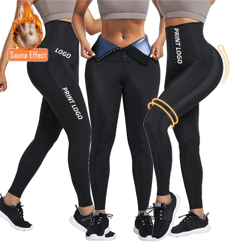 Sweat Sauna Pants Body Weight Loss Slimming Pants Waist Trainer Shapewear Tummy Hot Sweat Leggings Fitness Workout Pants