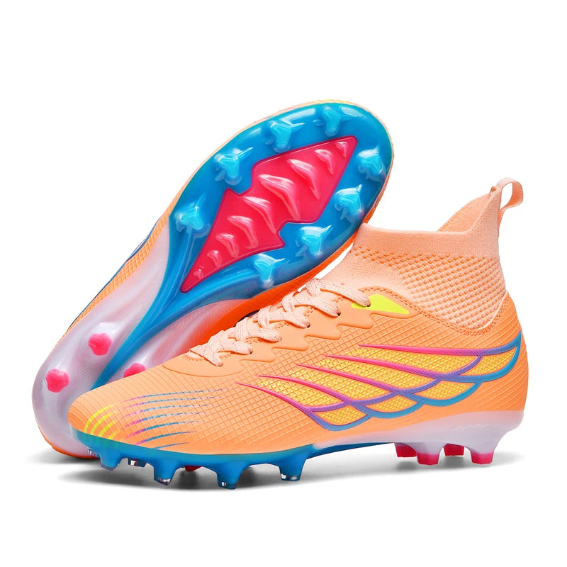 Superfly FG Football Boots Outdoor Soccer Cleat Black Shoes Soft Sport Professional Shoes Breathable Comfortable Boots Plus Size