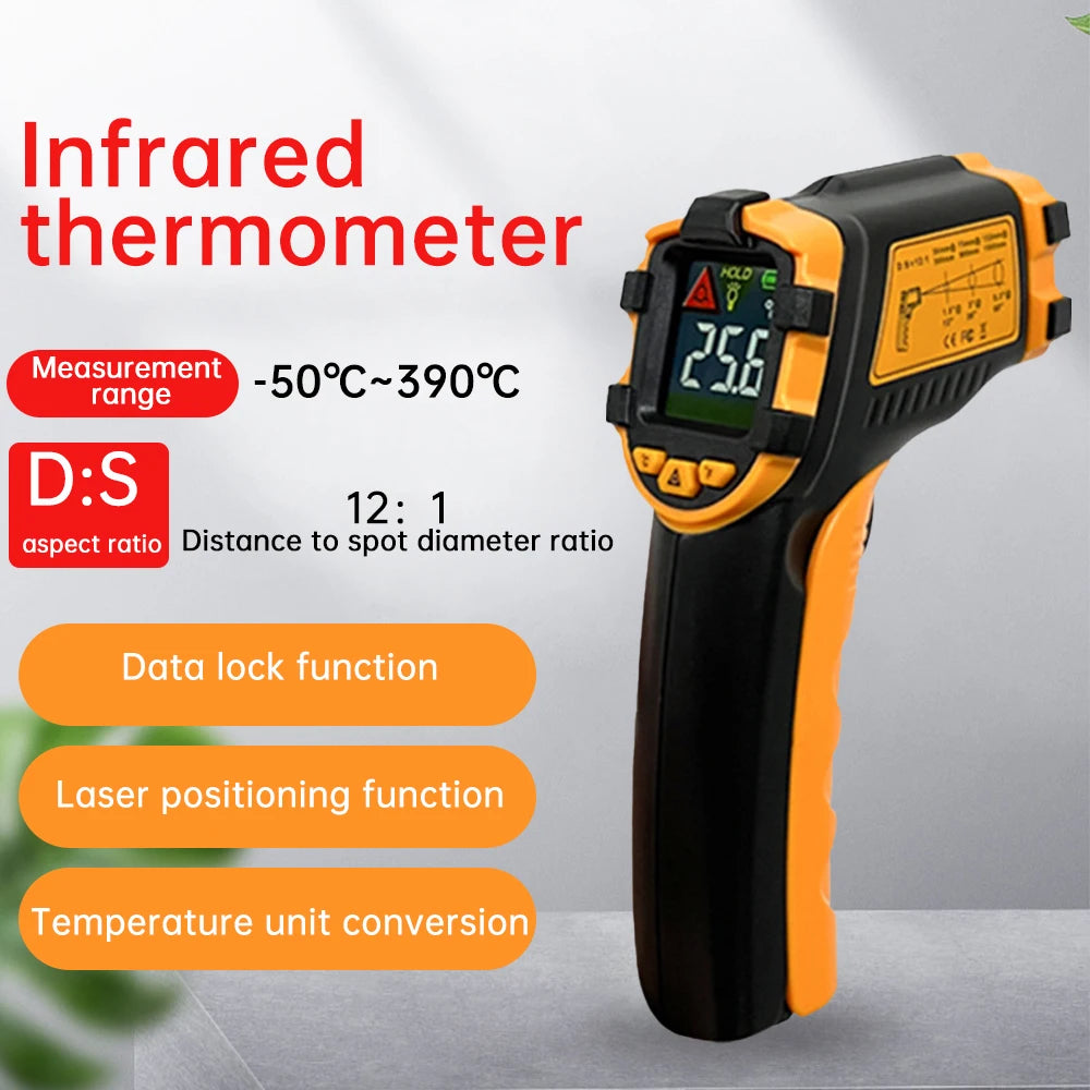 AE320 Series Digital Infrared Laser Temperature Non-contact Industrial Laser Temperature Meter Temperature Gun Tester -50℃~390℃