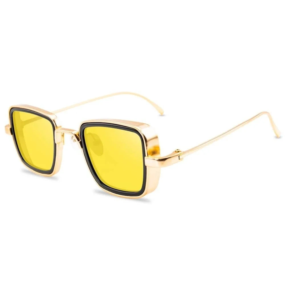 Lightweight Retro Square Sunnies Gradient Sunshade Eyewear Unisex Polarizing Lens Sunglasses Alloy Indian Style Anti-UV Glasses