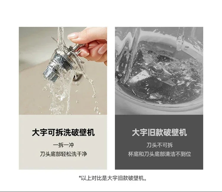 220V High-Speed Blender with Heating Function, Multi-Functional Food Processor, Detachable, Quiet Design AG