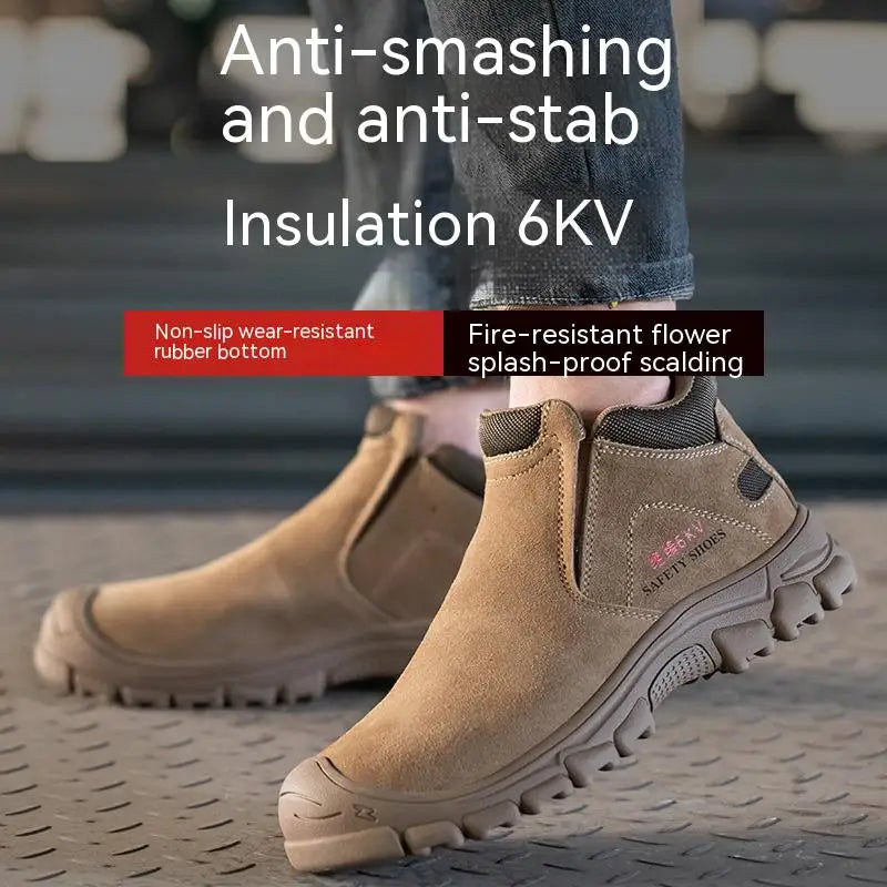 Safety Shoes Men Steel Toe Work Shoes Anti-smash Anti-puncture Indestructible Shoes Protective Boots Construction Work Shoes