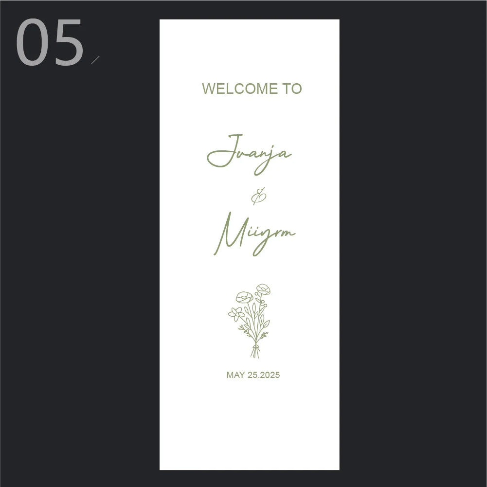 Wedding Sign Fabric, White Welcome Sign, Personalized, Event Decor, Wedding Decor Banner, Wedding Party, Outdoor Wedding