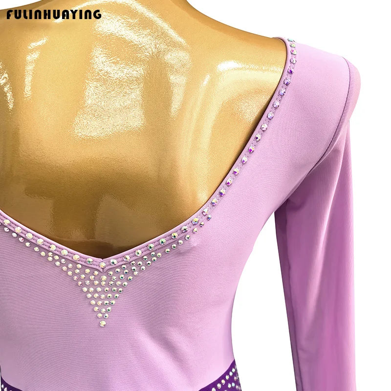 Ballroom Dance Dress Modern Dance Practice Outfit Waltz Dance Dress 2025 High-Quality Dress Color-Blocking Slimming Ballroom Dance Dress