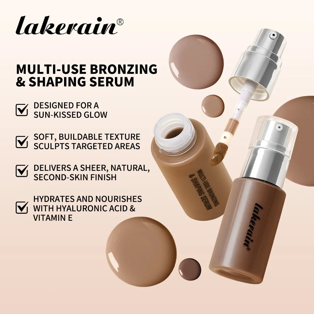 Lakerain Contouring Shaping Serum Long Lasting Nature Bronzing Foundation Deep Moisturizing Brighten Facial Contouring Concealer