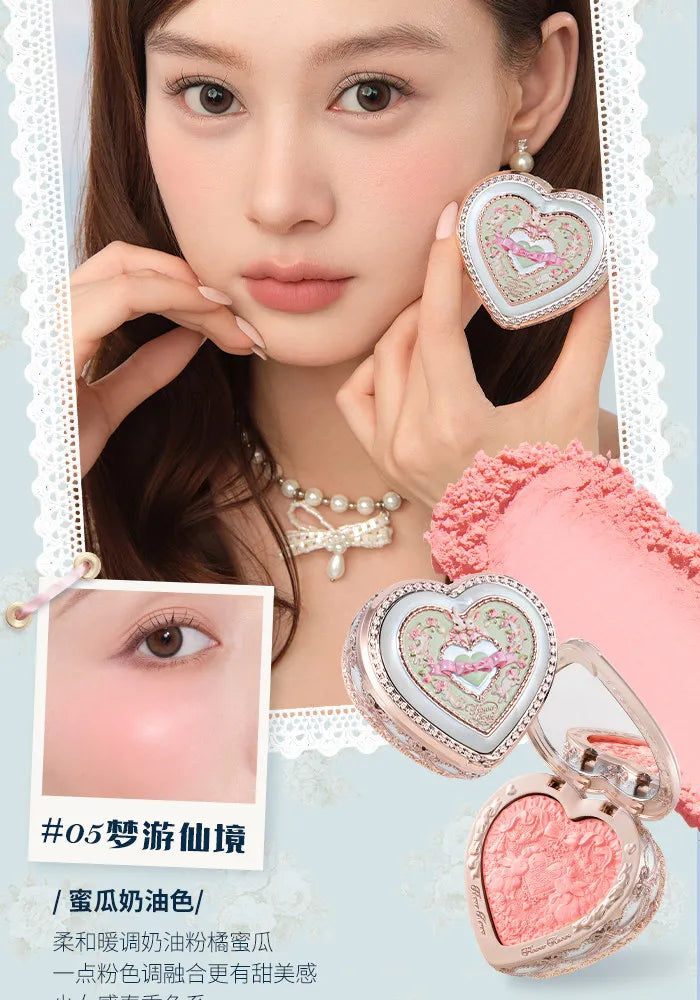 Flower Knows Bunny Garden Collection blush Lyophilized Silk Natural Look Facial Makeup Original Cosmetics