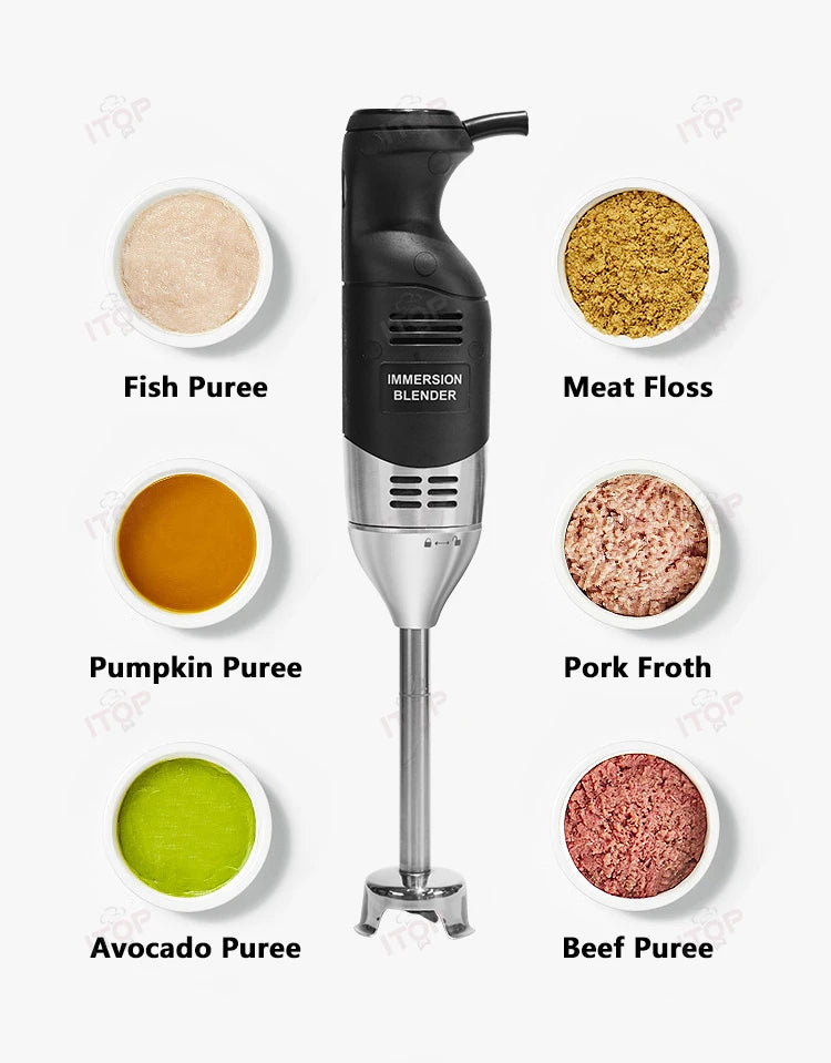 ITOP Handheld Blender 220W 250W Immersion Blender Stick Food Mixer Durable Commercial/ Household Use 8 Files Speed 4000-18000RPM